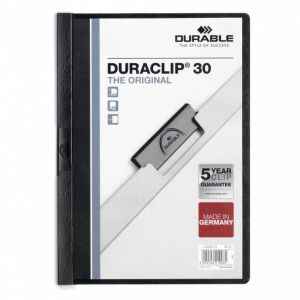 Skoroszyt zaciskowy Durable A4/30 Duraclip PCV, Czarny